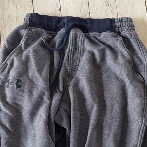 Under Armour Gray Heather Joggers with Navy Waistband